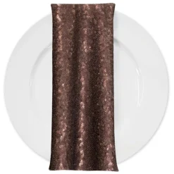 Glitz Sequins (w/ Poly Lining) Table Napkin in Cognac