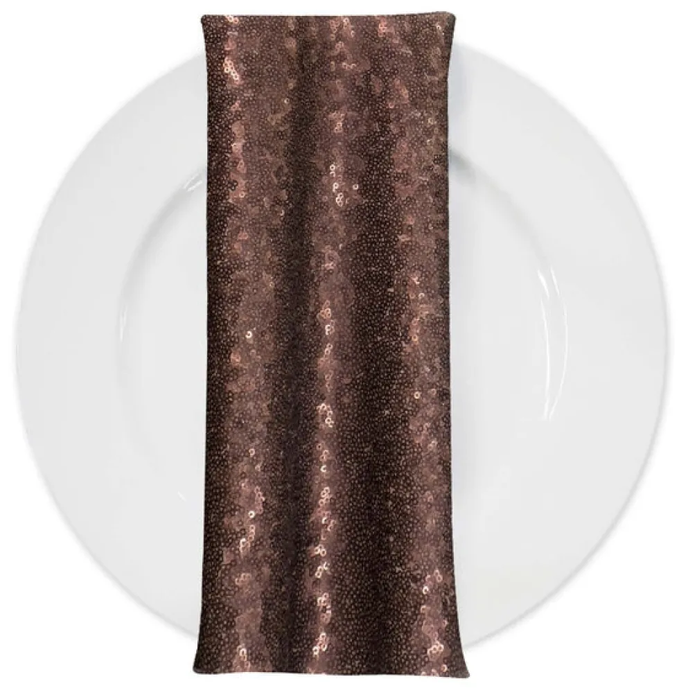 Glitz Sequins (w/ Poly Lining) Table Napkin in Cognac