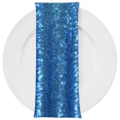 Glitz Sequins (w/ Poly Lining) Table Napkin in Turquoise