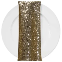 Glitz Sequins (w/ Poly Lining) Table Napkin in Gold 18K