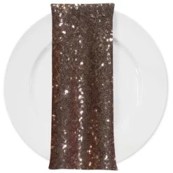Glitz Sequins (w/ Poly Lining) Table Napkin in Rose Gold