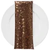 Glitz Sequins (w/ Poly Lining) Table Napkin in Copper