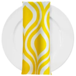 Groovy Print (Lamour) Table Napkin in Yellow