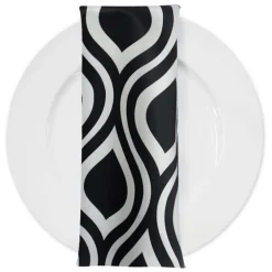 Groovy Print (Lamour) Table Napkin in Black