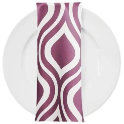 Groovy Print (Lamour) Table Napkin in Plum