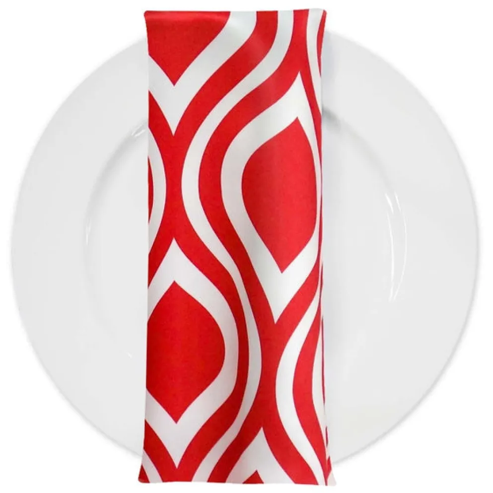Groovy Print (Lamour) Table Napkin in Red