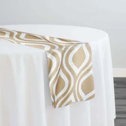 Groovy Print (Lamour) Table Runner in Taupe