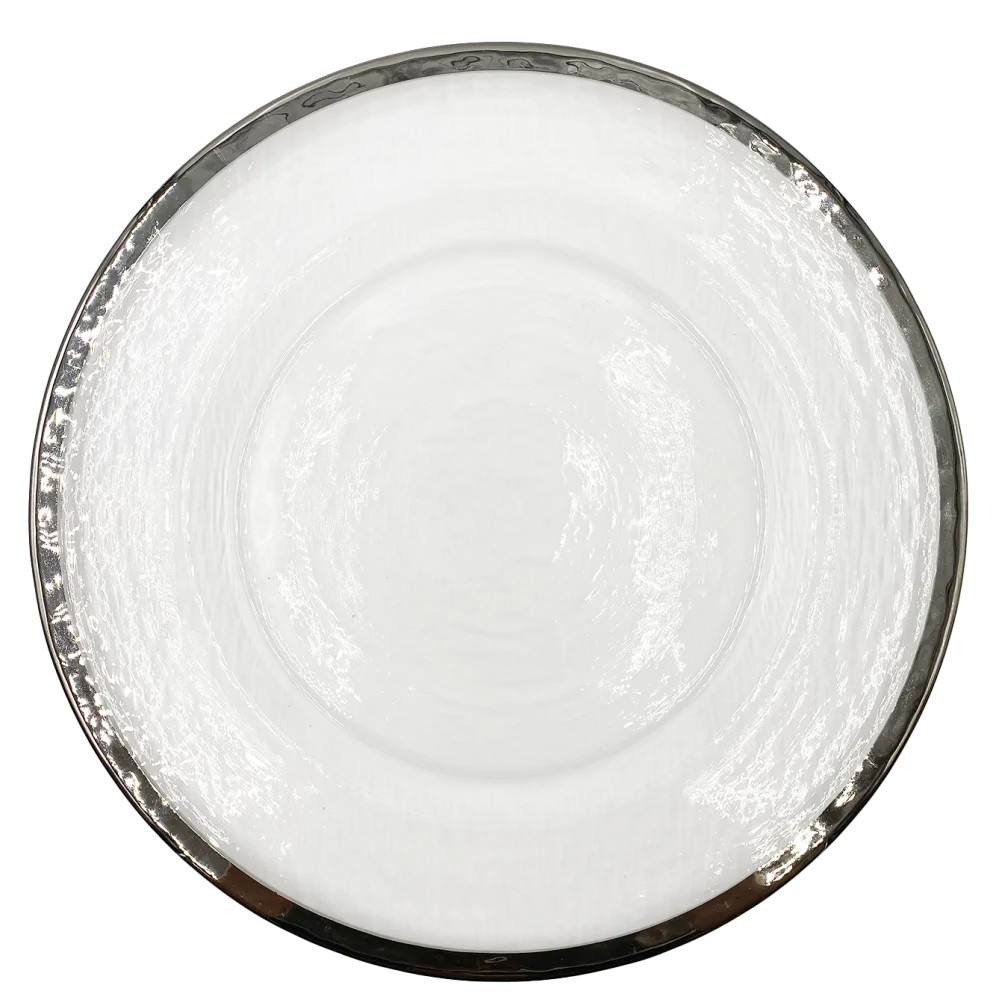 Halo - Glass Charger Plate in Silver (Item # 0212)