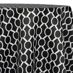 Halo Print (Lamour) Table Linen in Black and White