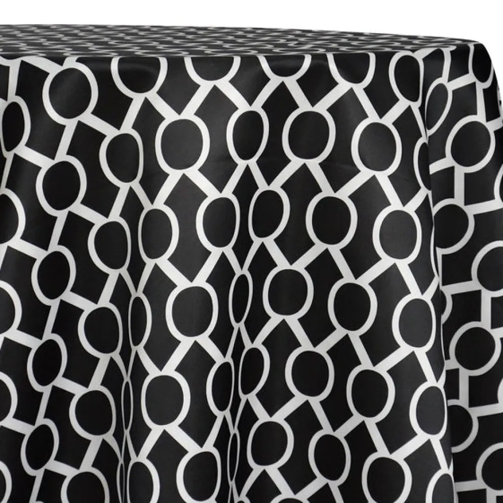 Halo Print (Lamour) Table Linen in Black and White