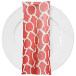 Halo Print (Lamour) Table Napkin in Coral