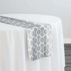 Halo Print (Lamour) Table Runner in Silver