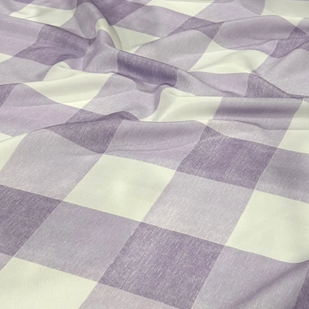 Hampton Checker (Poly Print) Table Linen in Lilac