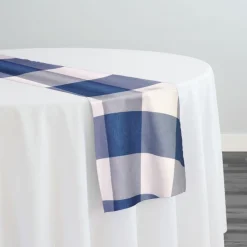Hampton Checker (Poly Print) Table Runner in Blue