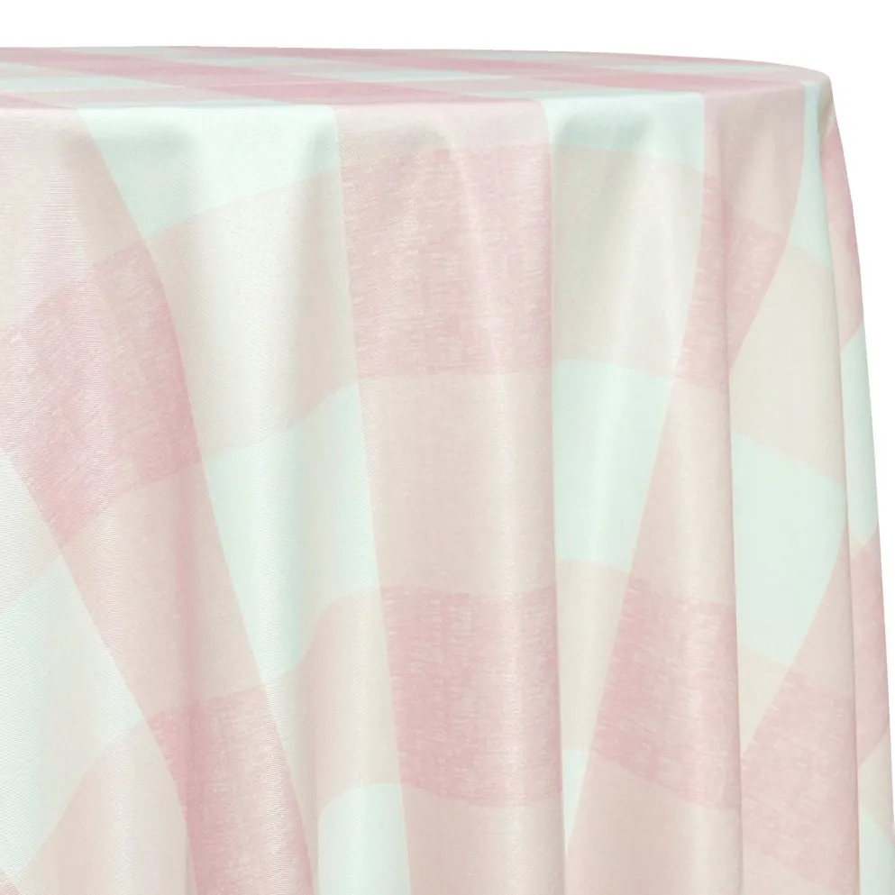 Hampton Checker (Poly Print) Table Linen in Dusty Rose