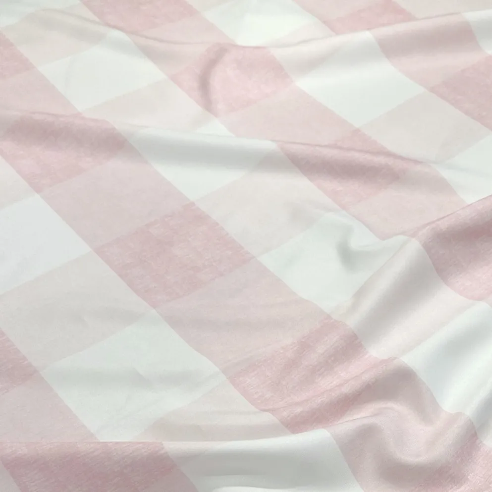 Hampton Checker (Poly Print) Table Linen in Dusty Rose