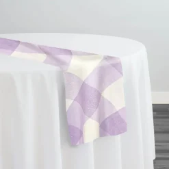 Hampton Checker (Poly Print) Table Runner in Lilac