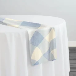 Hampton Checker (Poly Print) Table Runner in Lt Blue