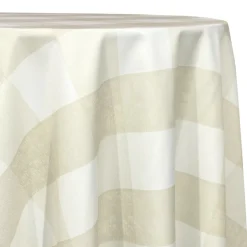 Hampton Checker (Poly Print) Table Linen in Taupe