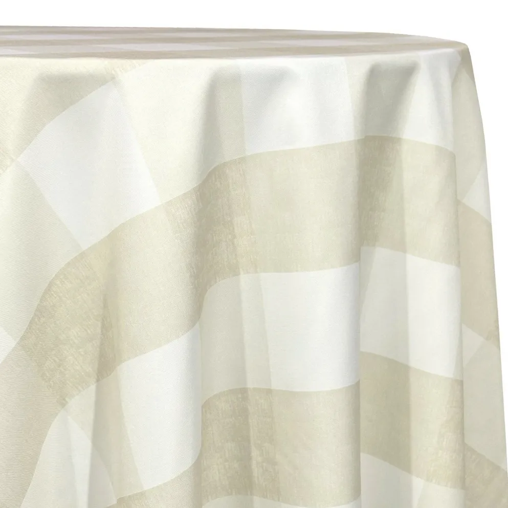 Hampton Checker (Poly Print) Table Linen in Taupe