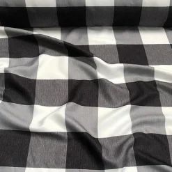Hampton Checker (Poly Print) Table Linen in Black
