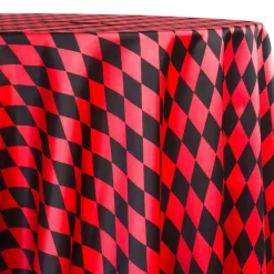 Harlequin Print (Lamour) Table Linen in Black and Red