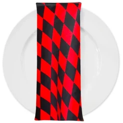 Harlequin Print (Lamour) Table Napkin in Black and Red