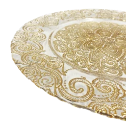 Henna - Glass Charger Plate in Gold (Item # 0294)