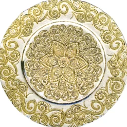 Henna - Glass Charger Plate in Gold (Item # 0294)