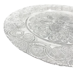 Henna - Glass Charger Plate in Silver (Item # 0294)