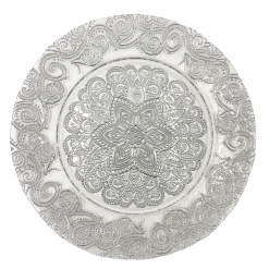 Henna - Glass Charger Plate in Silver (Item # 0294)