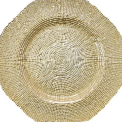 Hexagon - Glass Charger Plate in Gold (Item # 0248)