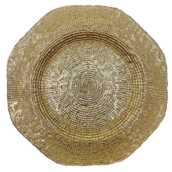 Hexagon - Glass Charger Plate in Gold (Item # 0248)