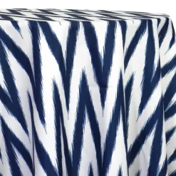Horizon (Poly Print) Table Linen in Navy