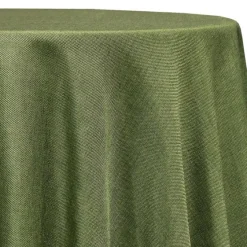 Imitation Burlap Table Linen in Willow Green