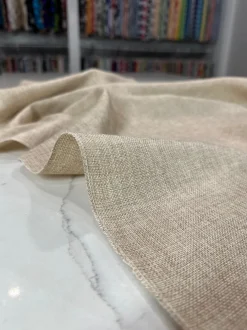 Imitation Burlap Table Linen in Wheat
