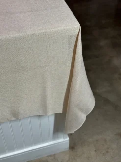 Imitation Burlap Table Linen in Sand