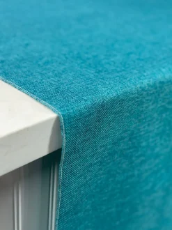 Imitation Burlap Table Linen in Teal