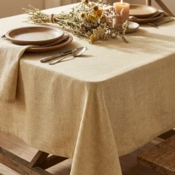 Imitation Burlap Table Linen in Natural
