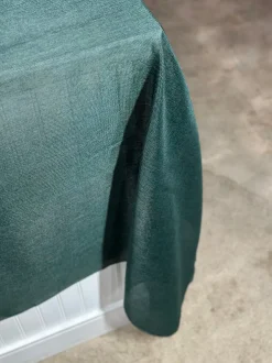 Imitation Burlap Table Linen in Hunter Green