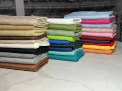 Imitation Burlap Table Linen in Charcoal