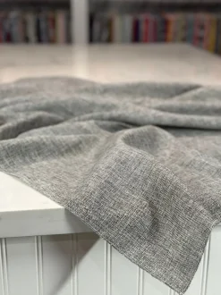 Imitation Burlap Table Linen in Charcoal