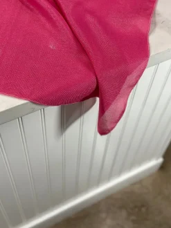 Imitation Burlap Table Linen in Hot Pink