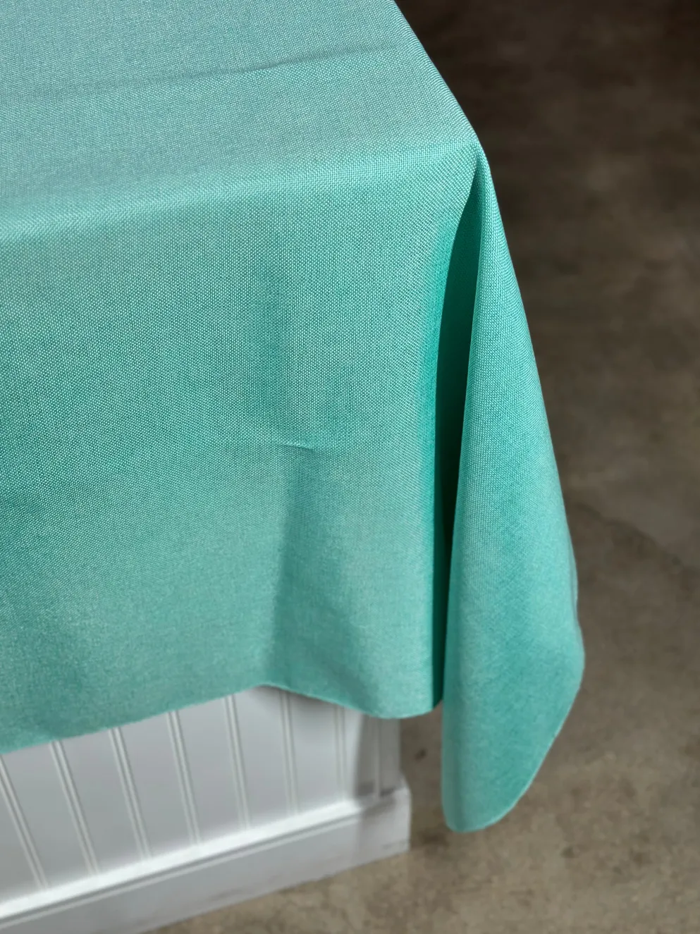 Imitation Burlap Table Linen in Teal Green