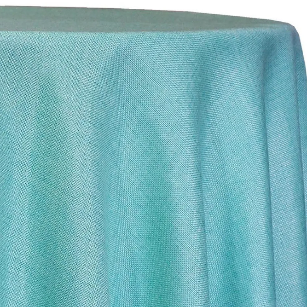 Imitation Burlap Table Linen in Teal Green