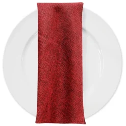 Imitation Burlap Table Napkin in Cranberry