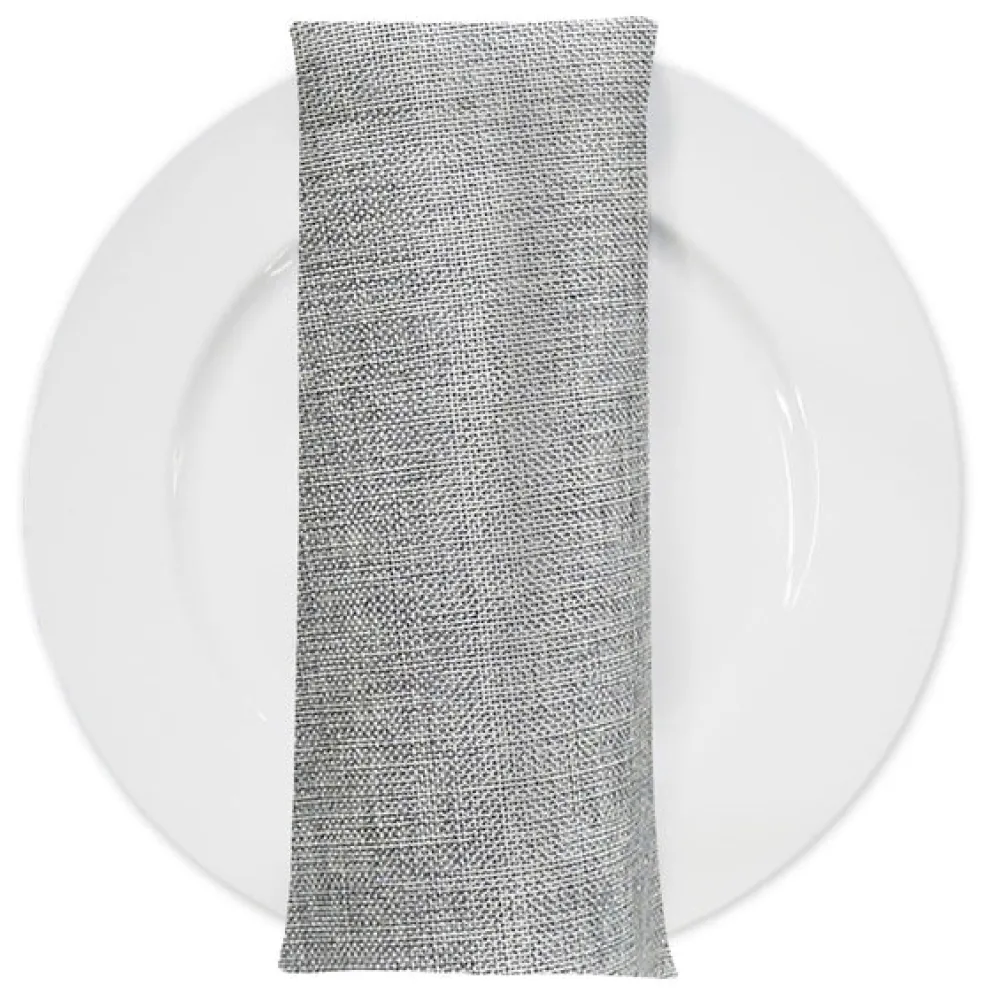 Imitation Burlap Table Napkin in Silver