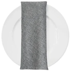 Imitation Burlap Table Napkin in Charcoal