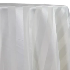 Imperial Stripe Table Linen in White