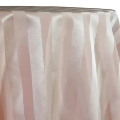 Imperial Stripe Table Linen in Champagne